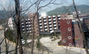 백암온천4개호텔전경