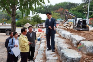 군수님 엑스포 공원 및 온정소공원 현장방문